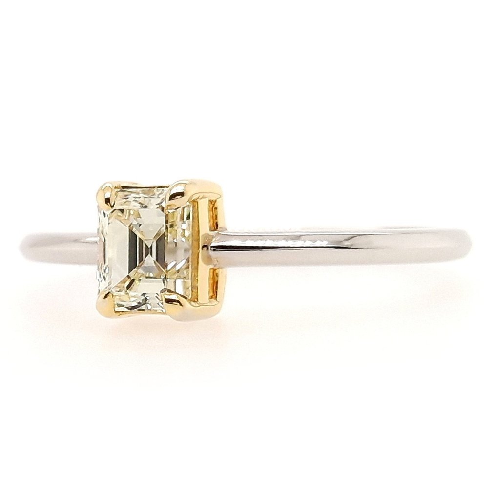 0.61ct Natural Yellow VS Diamond - IGI Report - 14 karaat Geel goud, Witgoud - Ring - 0.61 ct Diamant #3.2
