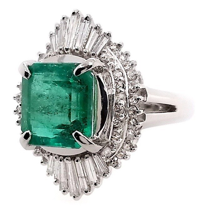 Gyűrű Platina Smaragd #3.2