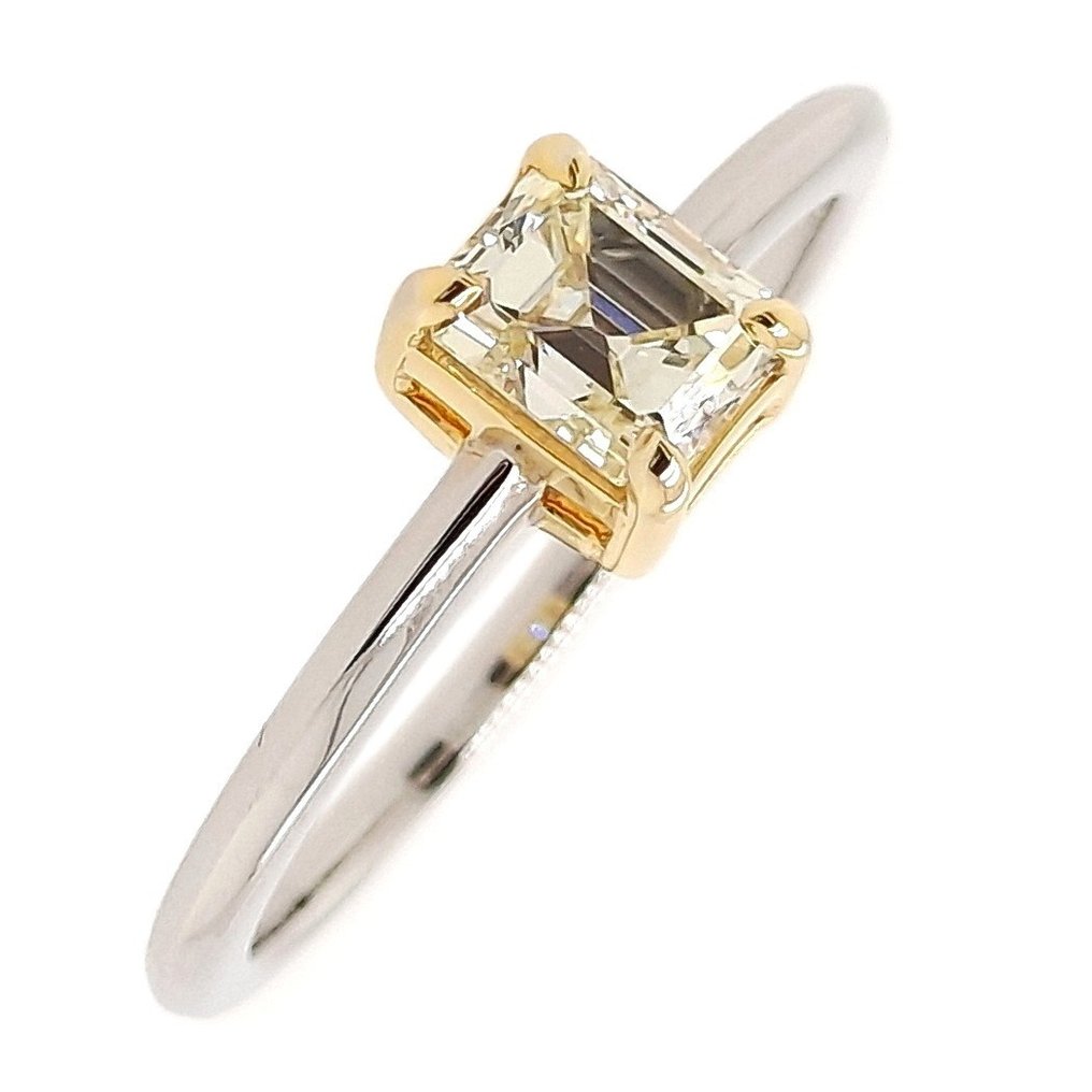 0.61ct Natural Yellow VS Diamond - IGI Report - 14-karatowe Białe złoto, Żółte złoto - Pierścionek - 0.61 ct Diament #3.3