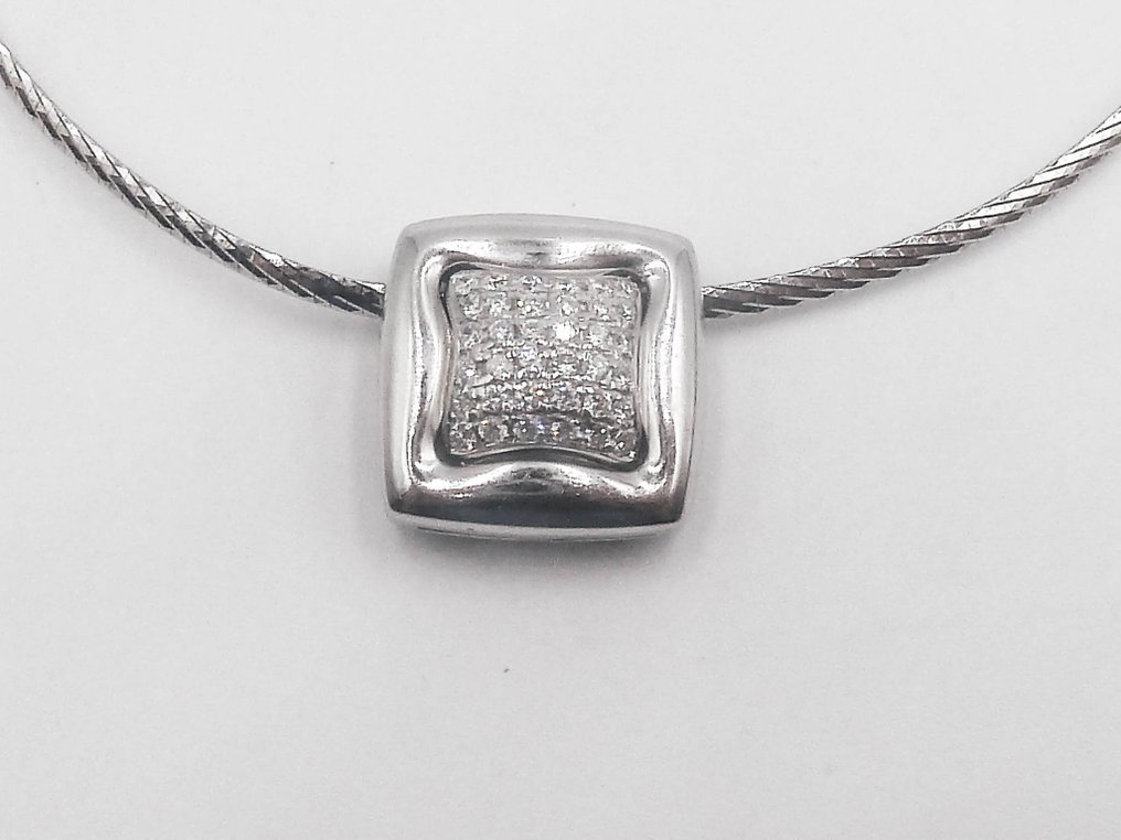 Chimento - Colar com pingente - 18 K Ouro branco - Diamante #2.1