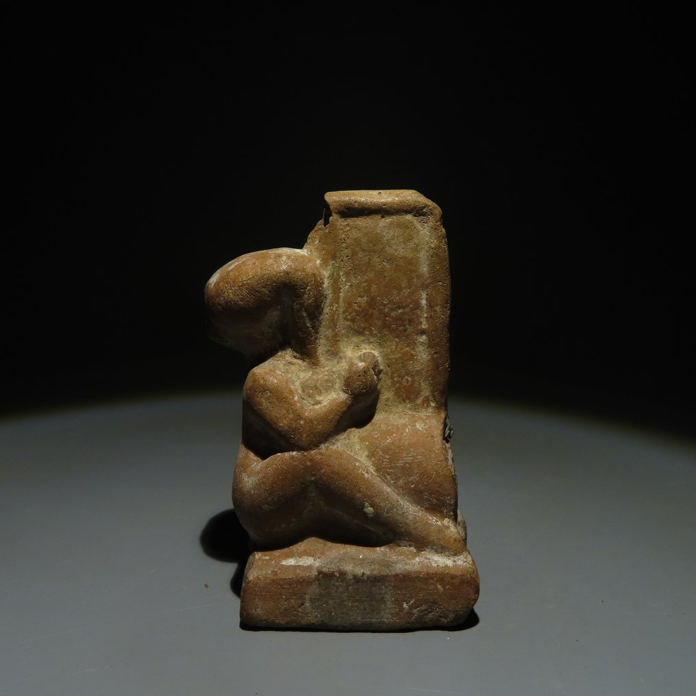Altägyptisch Terracotta Erotische Figur. Späte Periode 664-332 v. Chr. 7,5 cm H. #2.1