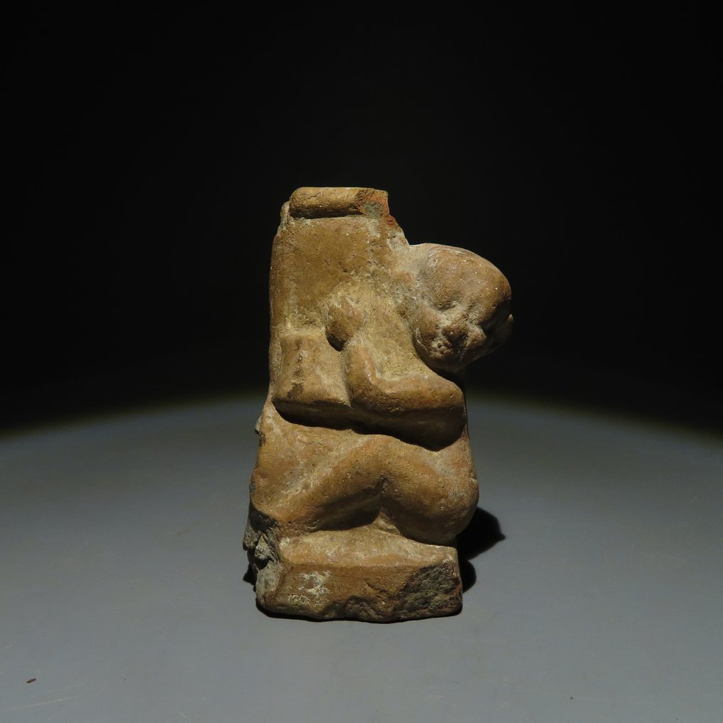 Antigo Egito, Pré-dinástico Terracota Figura Erótica. Período Final 664-332 a.C. 7,5 cm H. #1.1