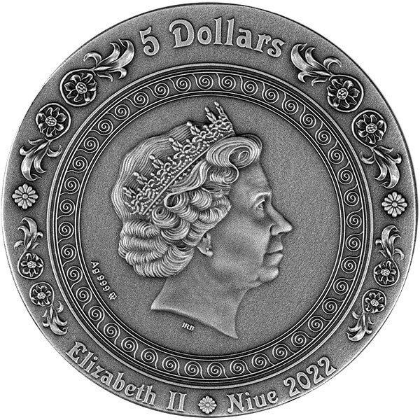 Niue. 5 Dollars 2022 Hera and Juno - Antique Finish, 2 Oz (.999) (No Reserve Price) #1.0