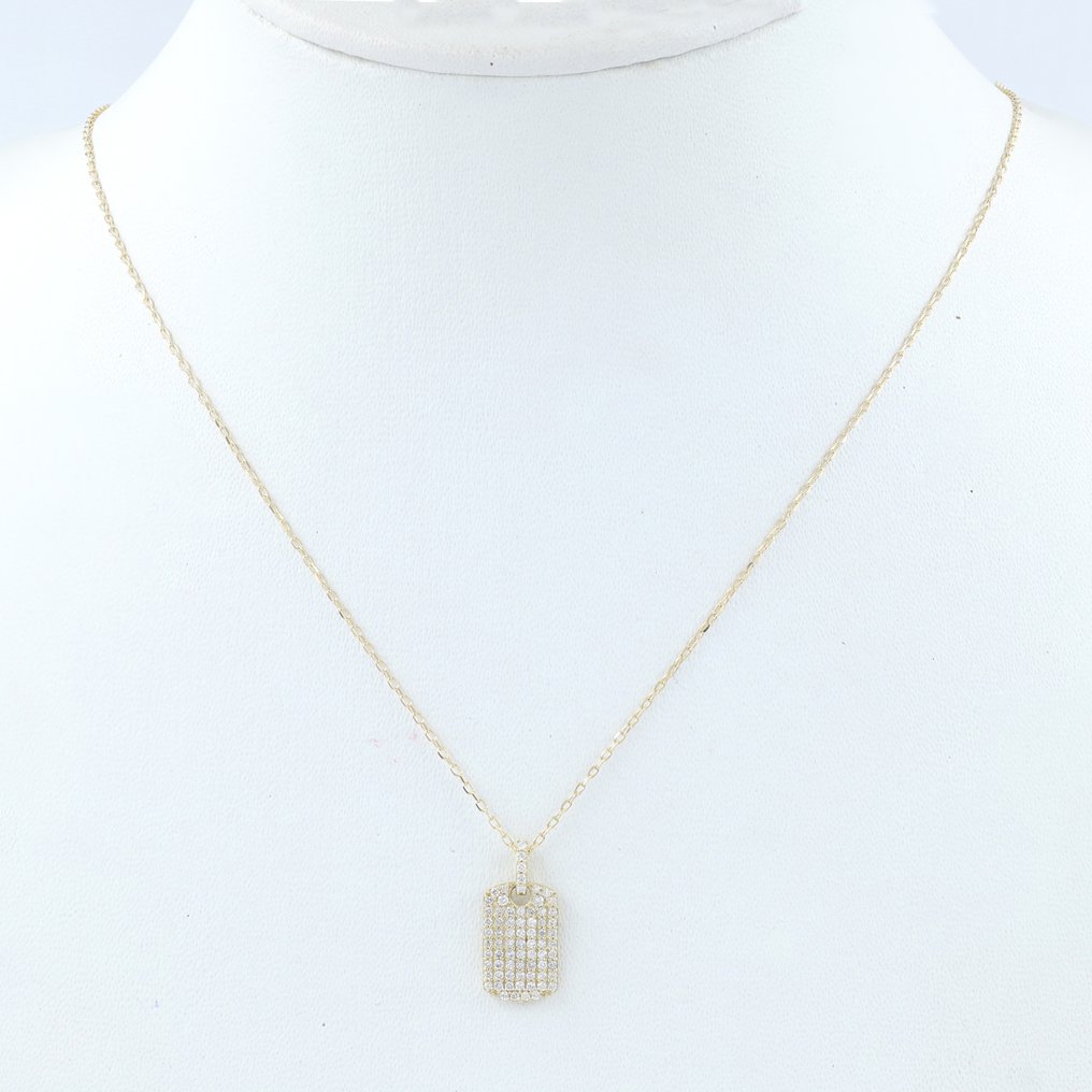 Κολιέ με μενταγιόν - 14 καράτια Κίτρινο χρυσό - 0.32ct. tw. Διαμάντι (Φυσικό) #3.2