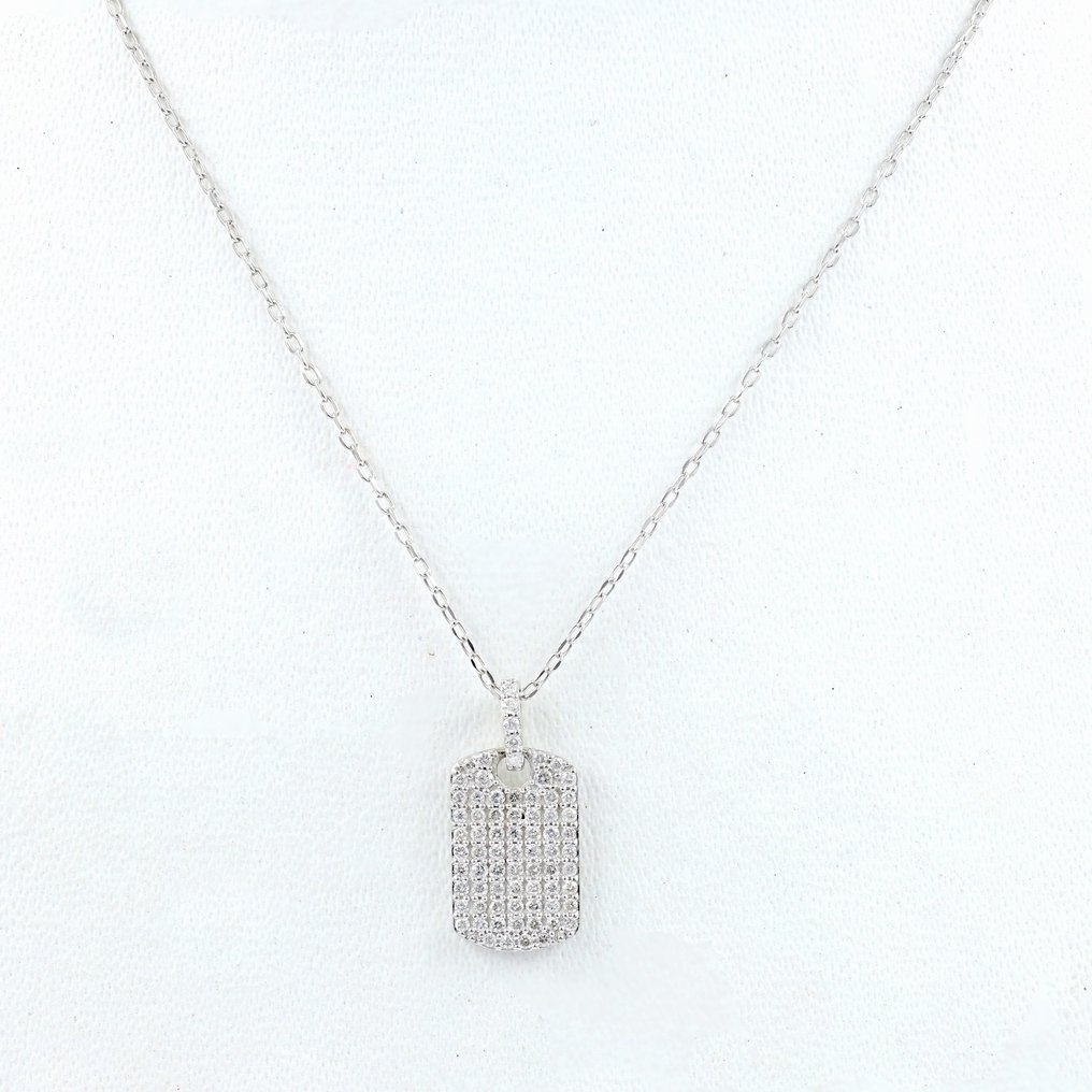 Collar con colgante - 18 quilates Oro blanco -  0.33 tw. Diamante  (Natural) #1.1