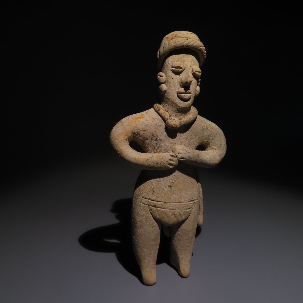 Colima, Meksyk, Terakota Męska postać. 12,5 cm wys. Bardzo duża rzeźba. Hiszpańska licencja importowa. 100 p.n.e. - 250 n.e #1.2
