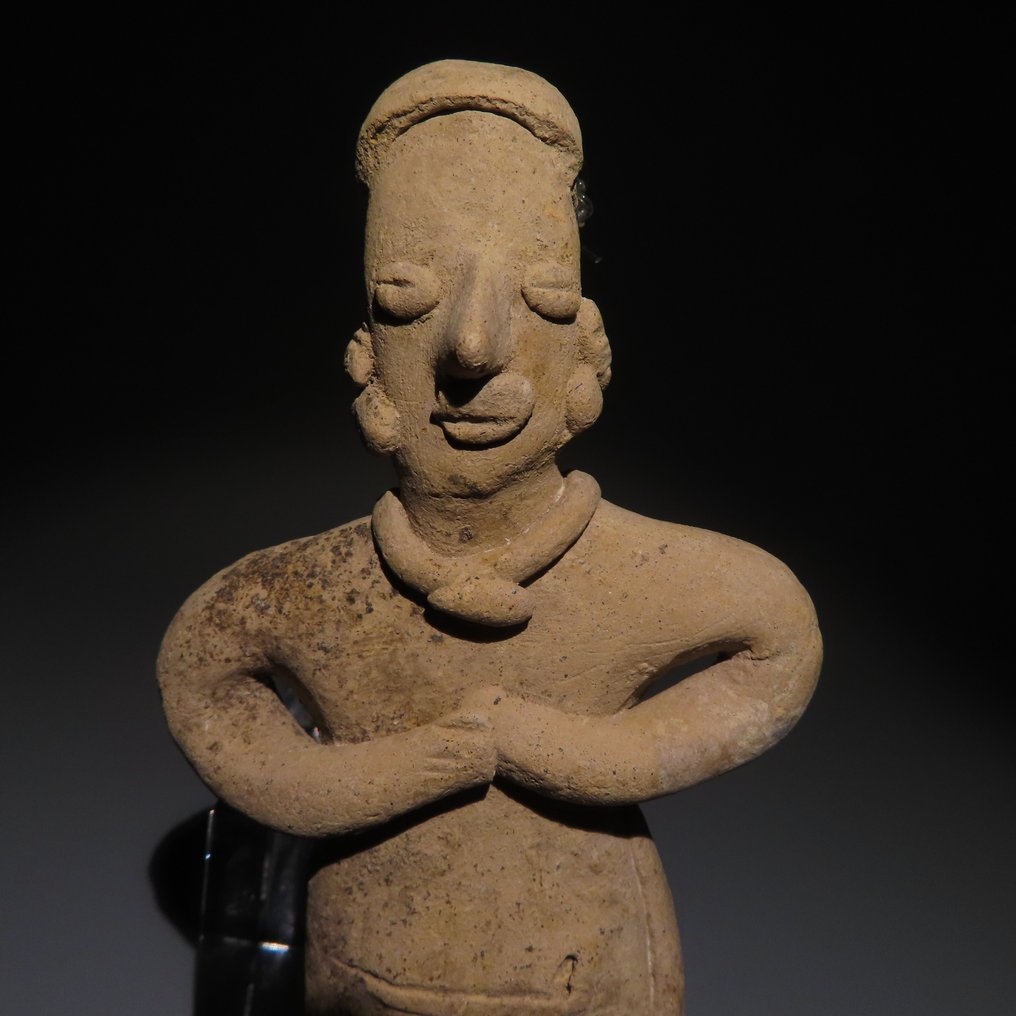 Colima, Mexico, Terracotta Male Figure. 12,5 cm H. Very Big sculpture. Spanish Import License.  #1.2