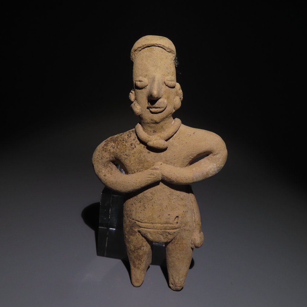 Colima, Mexico, Terracotta Male Figure. 12,5 cm H. Very Big sculpture. Spanish Import License.  #1.1