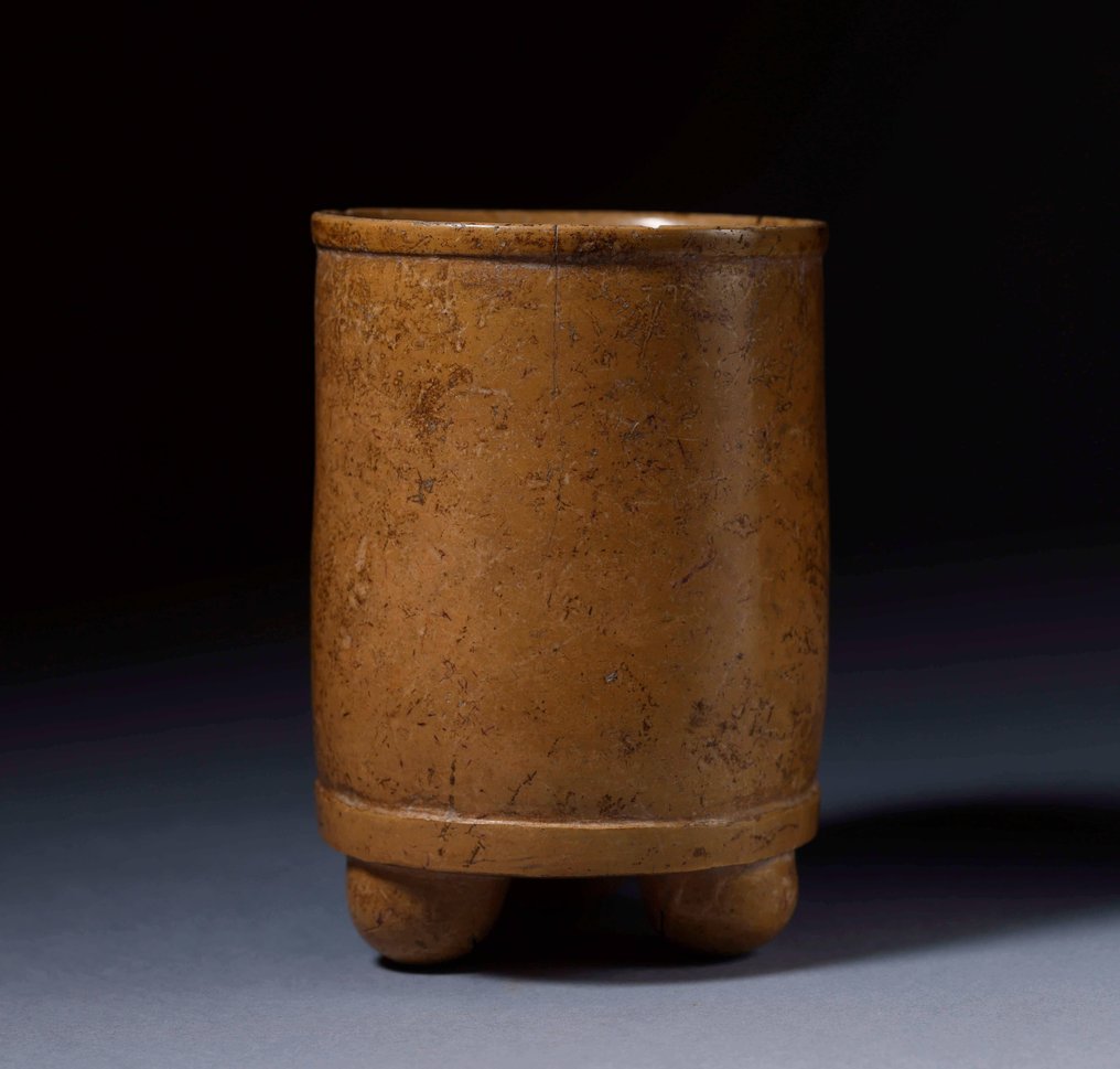 Précolombien Céramique sculptée Vase Maya pour chocolat avec test TL et licence d'exportation espagnole - 17 cm #2.1