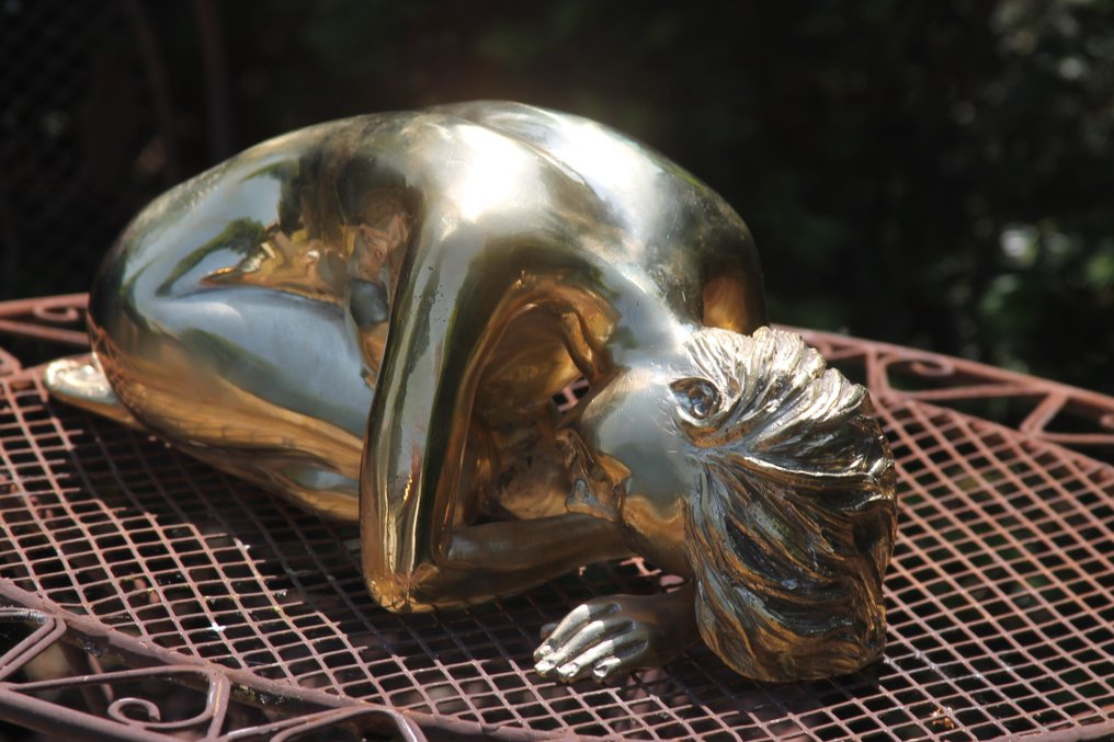 Statue, sleeping woman - 40 cm - Bronse #4.3