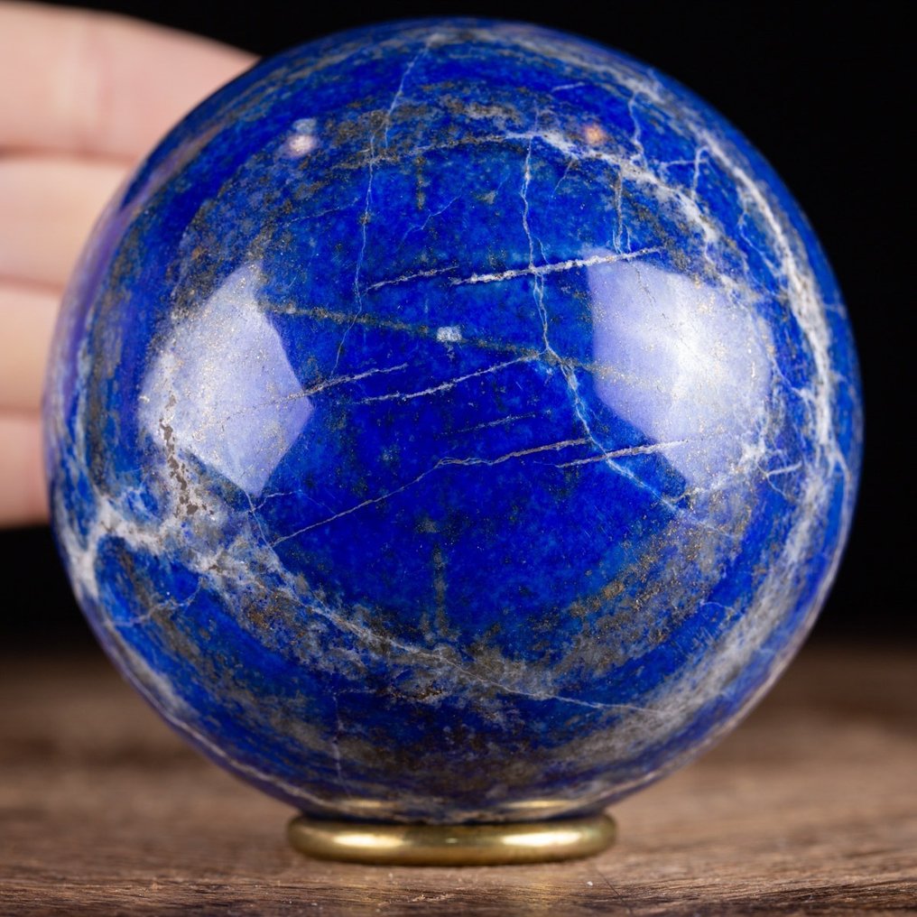 Lapis Lazuli gömb – első osztályú – Lapis Lazuli díszítőelem - Magasság: 100 mm - Szélesség: 100 mm- 1436 g #1.1
