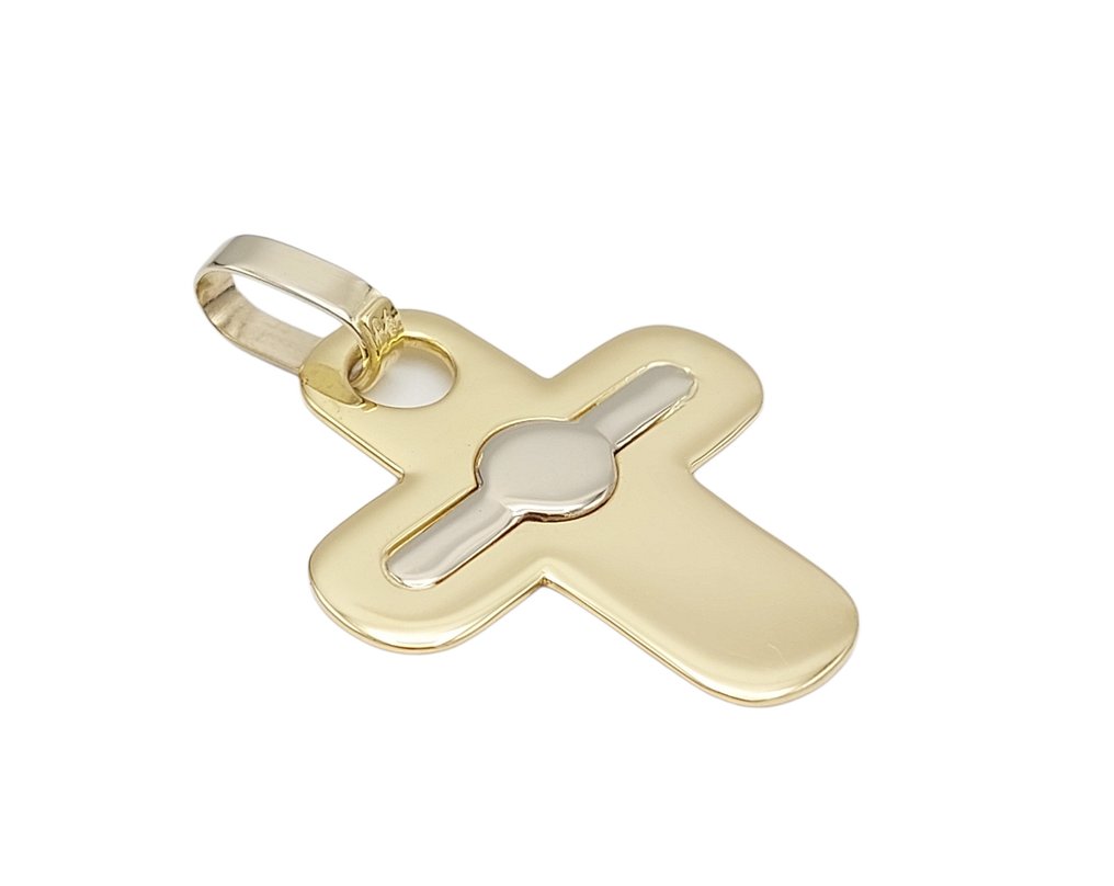 Cross pendant - 18 kt. White gold, Yellow gold #2.2