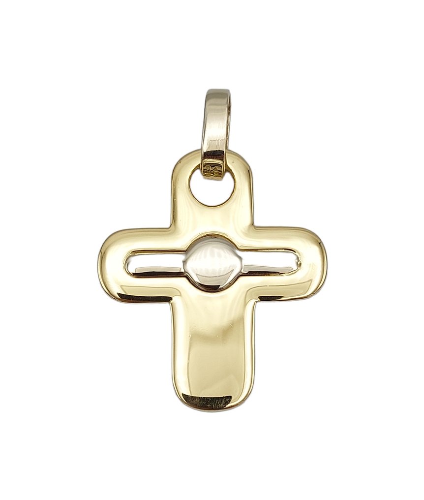Cross pendant - 18 kt. White gold, Yellow gold #2.1