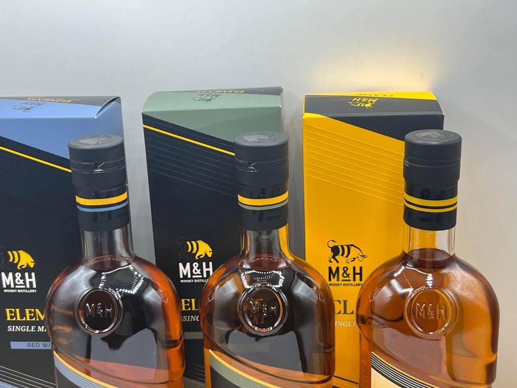 M&H Elements Red Wine - Peated - Classic  - 700 ml - 3 flaskor #3.2