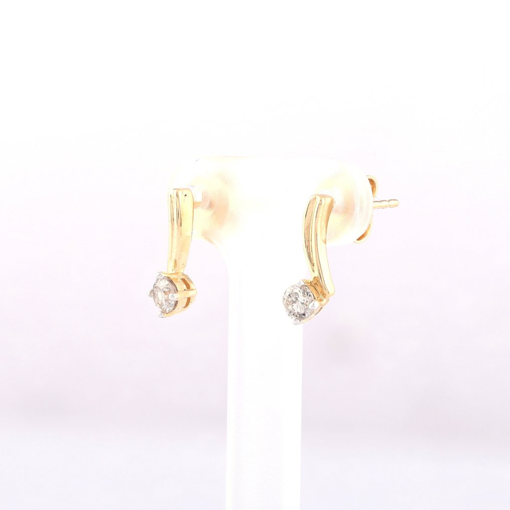 耳環 - 18 克拉 黃金 -  0.34ct. tw. 鉆石  (天然) #1.2