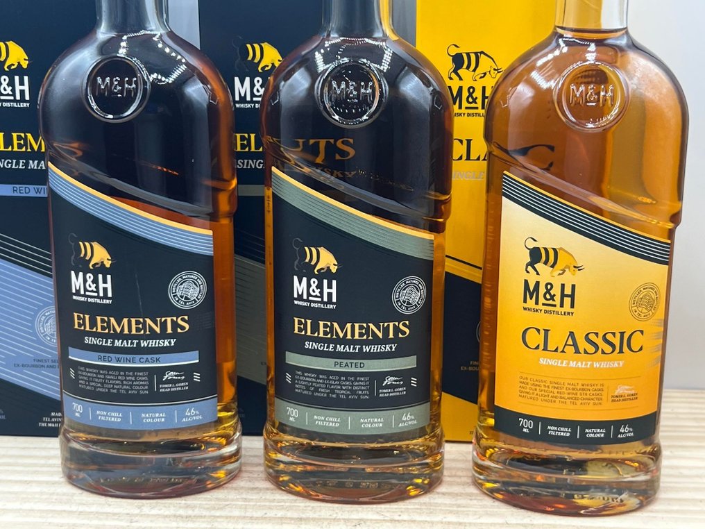 M&H Elements Red Wine - Peated - Classic  - 700 ml - 3 flaskor #1.0