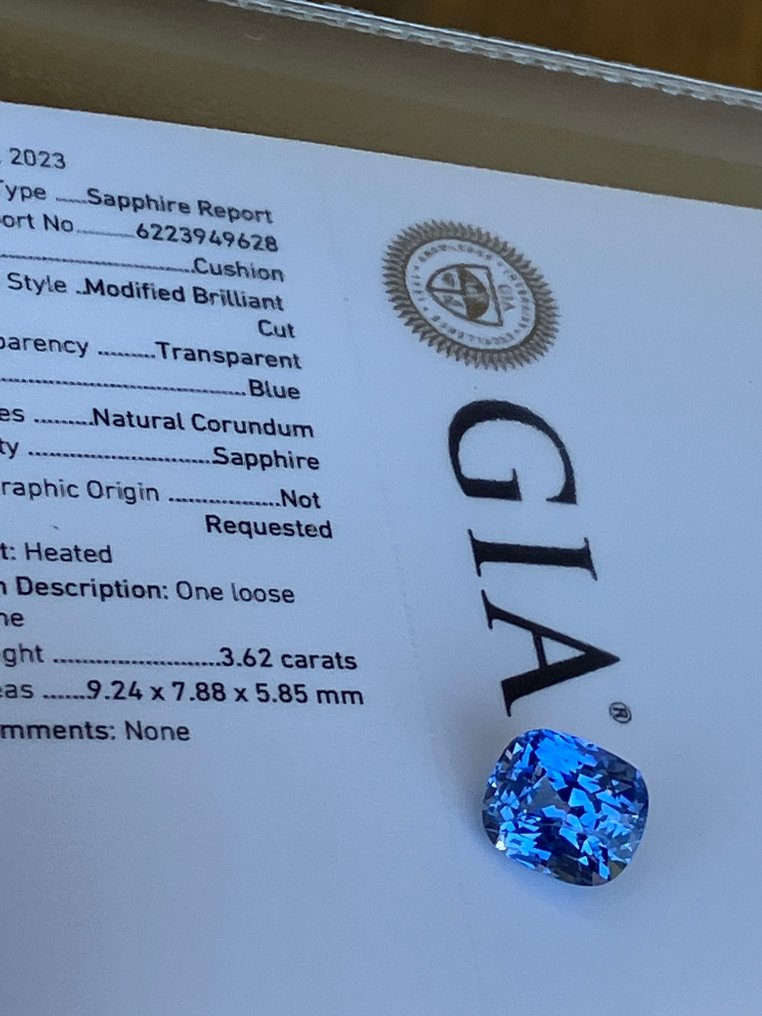 1 pcs  蓝色 蓝宝石  - 3.62 ct #4.3