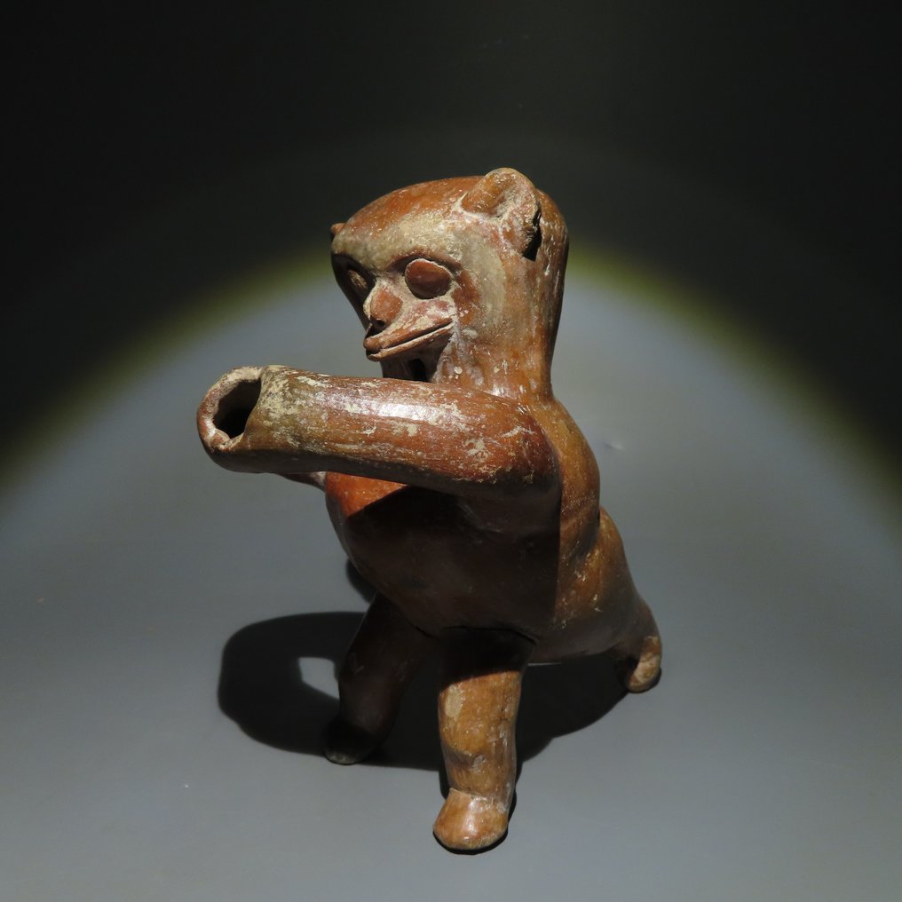 Chorrera, Εκουαδόρ Terracotta Μπολ σε σχήμα μαϊμού. 1200-300 π.Χ. 17 cm Υ. Με Ισπανική άδεια εισαγωγής. #1.1