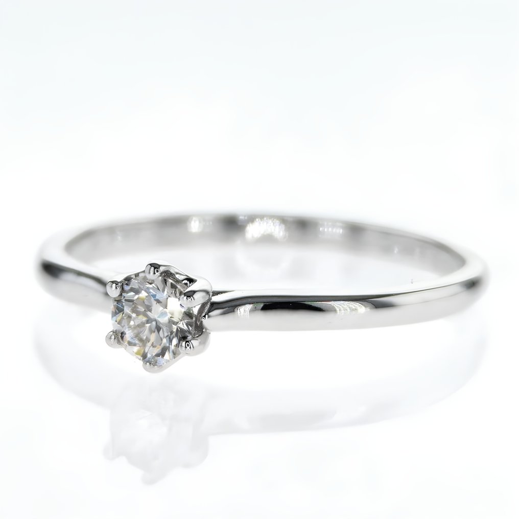 Engagement ring - 14 kt. White gold -  0.24ct. tw. Diamond #1.1