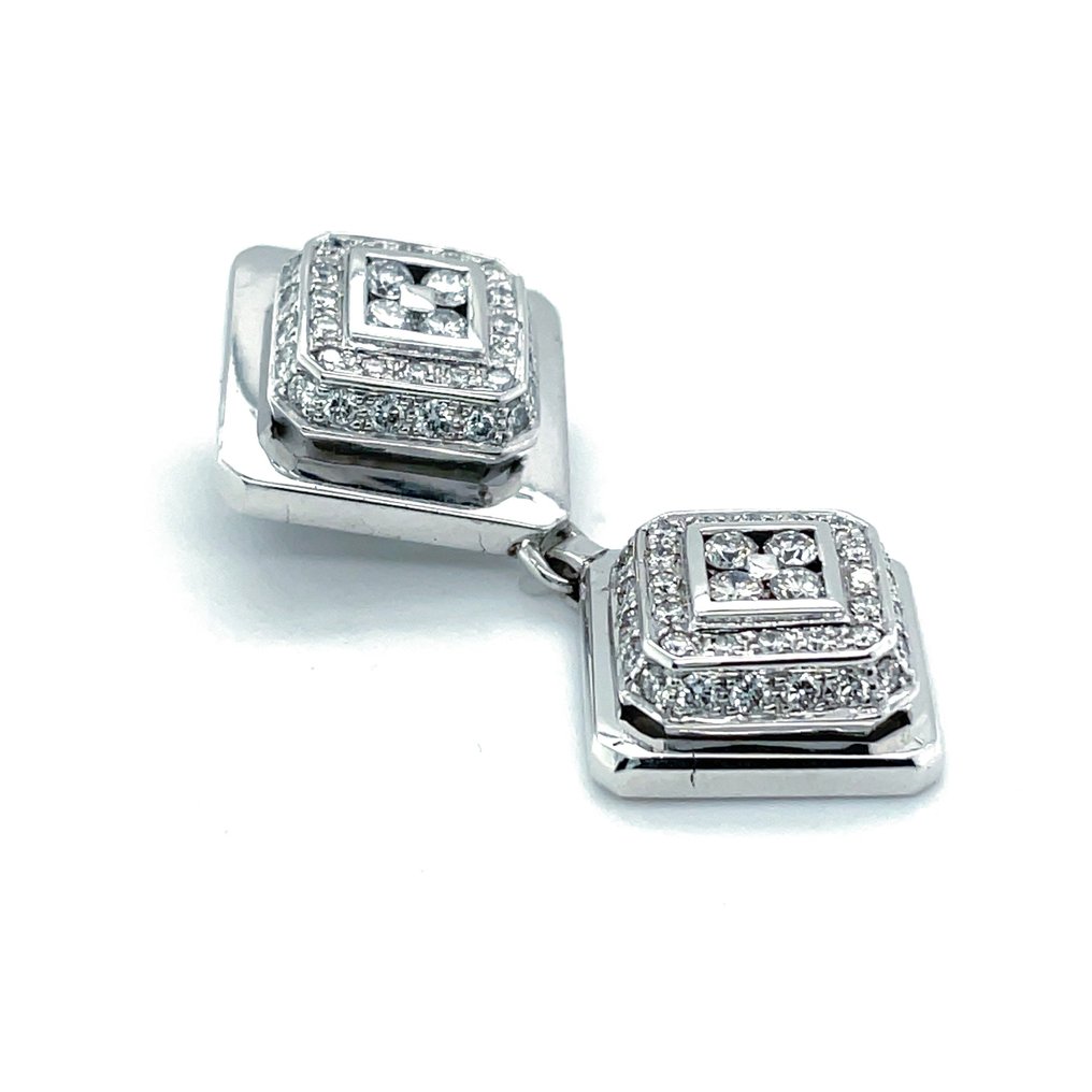 吊墜頸鏈 - 18 克拉 白金 - 2.28ct. tw. 鉆石 (天然) - 獨特的工作科利爾 51 厘米 #4.3