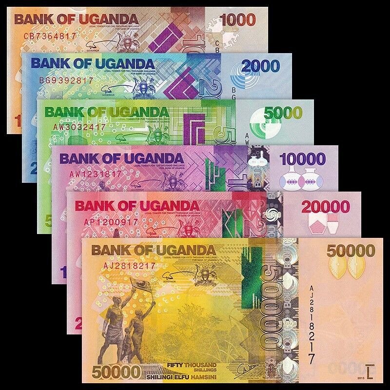 Uganda. - 1000, 2000, 5000, 10 000, 20 000 and 50 000 Shillings - 2013 - Pick 49 to 54 (No Reserve Price) #1.0