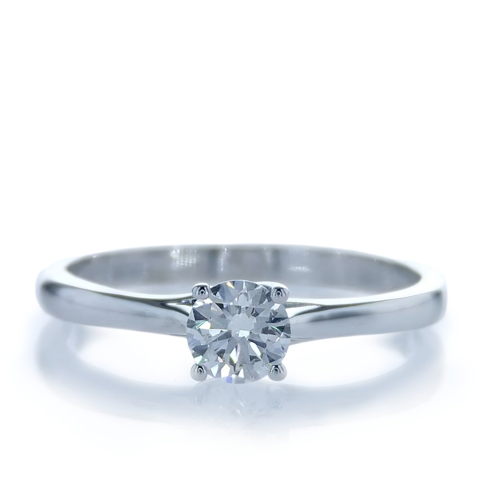 Anel de noivado - 14 K Ouro branco -  0.35ct. tw. Diamante  (Natural) #1.2