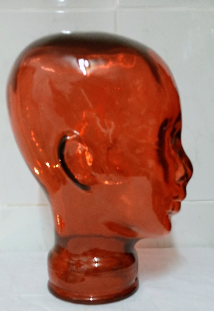 Mannequin - Orange head -  Mannequinhoved - Glas #4.3