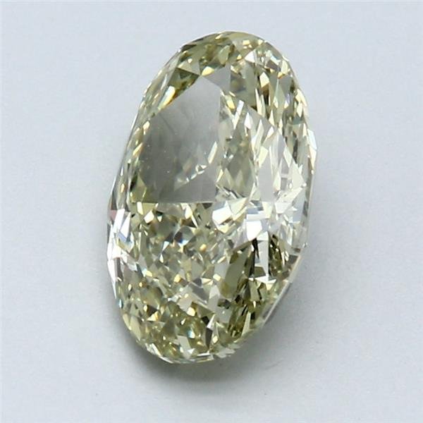 1 pcs 钻石 (天然色彩的) - 1.81 ct - 椭圆形 - Fancy 稍帶灰色的, 稍帶黄色的 绿色 - VVS1 极轻微内含一级 - 美国宝石研究院(GIA) #4.3
