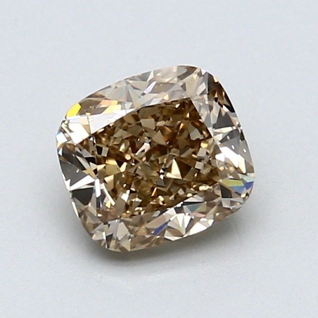 No reserve price - 1 pcs Diamond (Natural coloured) - 1.11 ct - Cushion - Fancy Yellowish Brown - VS2 - Gemological Institute of America (GIA) #1.0