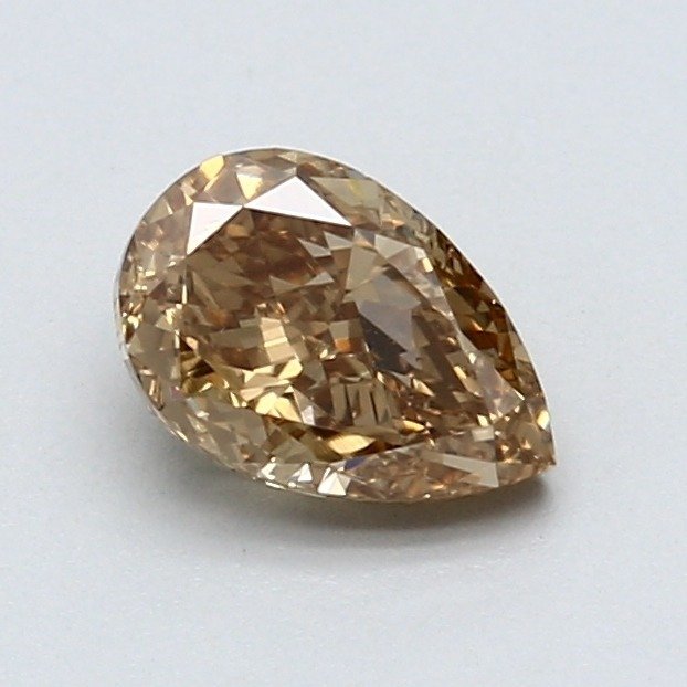 1 pcs Diamant  (Natuurlijk gekleurd)  - 1.01 ct - Peer - Fancy Bruin Geel - VVS2 - Gemological Institute of America (GIA) #1.0