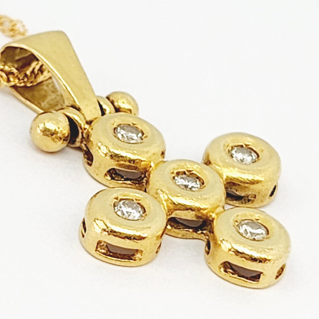 18 carati Oro giallo - Collana con pendente - 0.14 ct Diamante #2.1