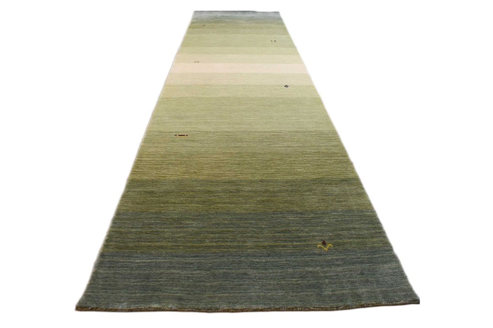 长绿色条纹 Gabbeh - 未使用 - 狭长桌巾 - 290 cm - 80 cm #1.1
