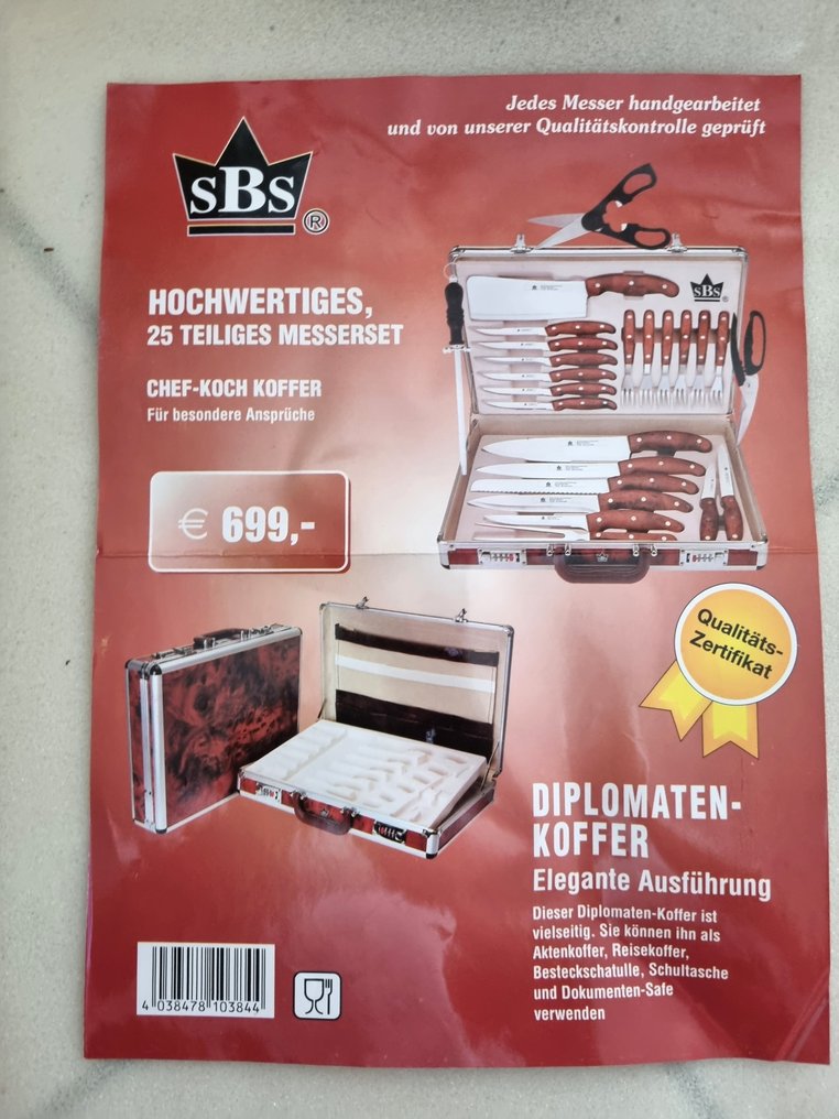 SBS Solingen - Faqueiro - Conjunto de facas e conjunto de talheres para steak - Aço #1.0