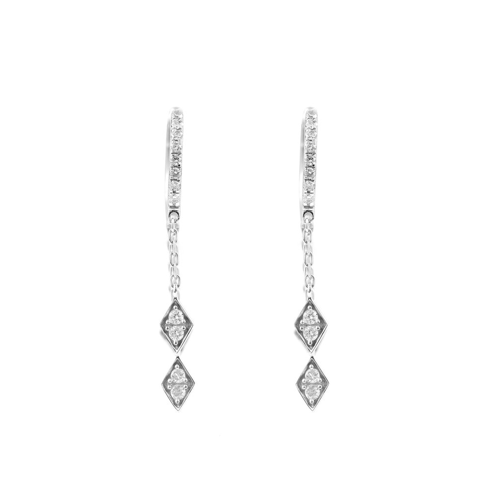 Boucles d'oreilles - 18 carats Or blanc -  0.31ct. tw. Diamant  (Naturelle) #1.1