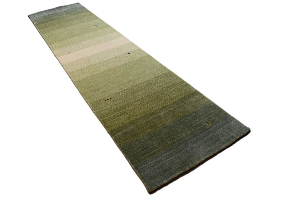 长绿色条纹 Gabbeh - 未使用 - 狭长桌巾 - 290 cm - 80 cm #2.1