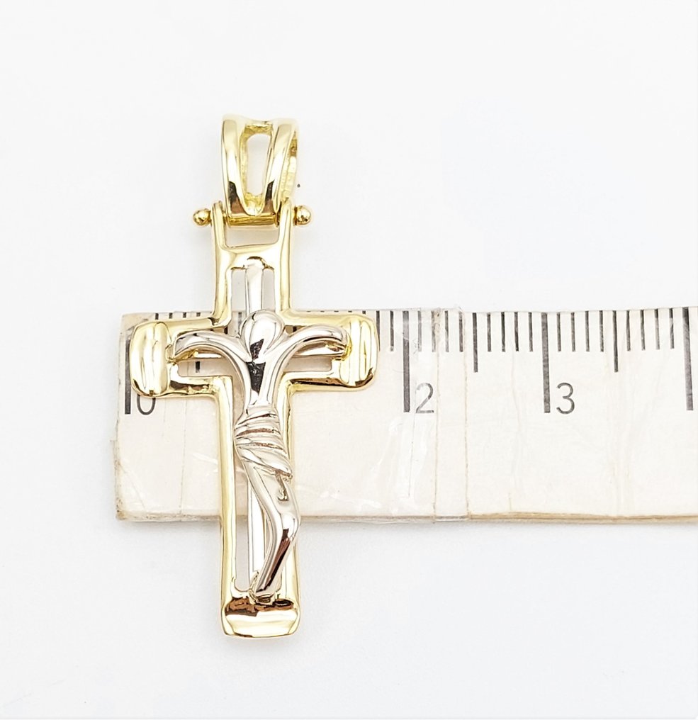 Cross pendant - 18 kt. White gold, Yellow gold #3.2