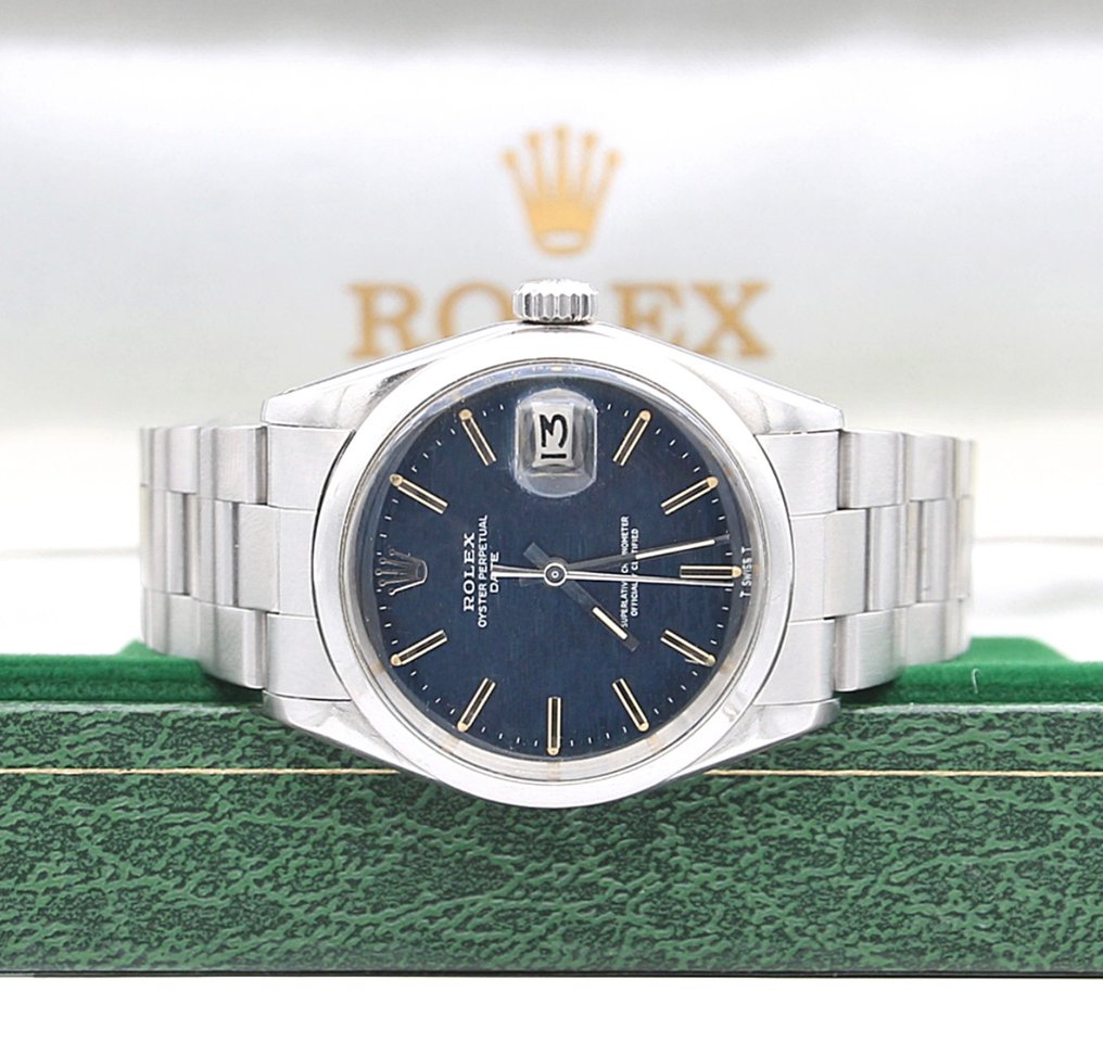 Rolex - Oyster Perpetual Date - Blue Mosaic Dial - 1500 - Unisex - 1970-1979 #1.1