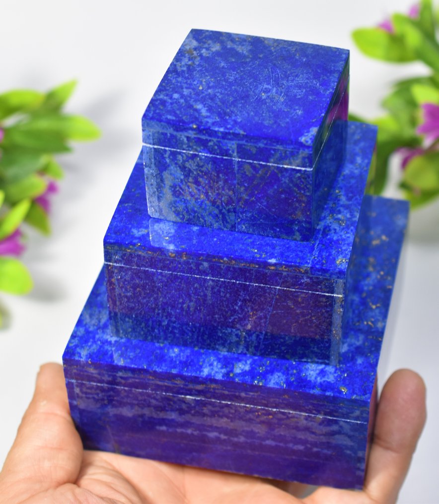 令人惊叹的青金石 首饰盒套装 - 高度: 46 mm - 宽度: 100 mm- 1140 g - (3) #2.1