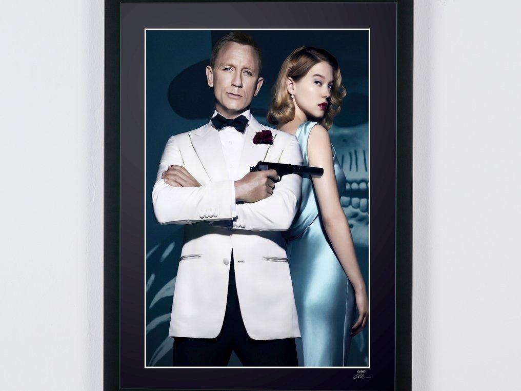 James Bond 007: Spectre, Daniel Craig as « James Bond 007 » , Léa Seydoux as « Madeleine - Fine Art Photography - Luxury Wooden Framed 70X50 cm - Limited Edition Nr 04 of 30 - Serial ID - Original Certificate (COA), Hologram - 100% New. Shipping Reduction from 3 items #3.2