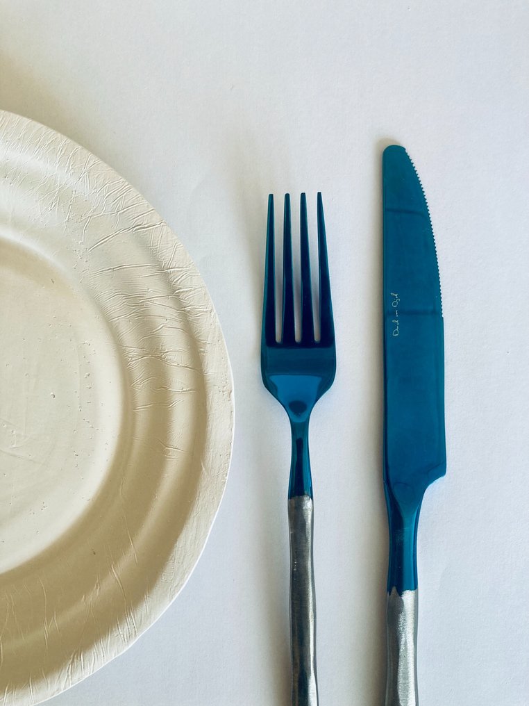 Daniel van Dijck - Bestikk-sett for 12 - 'Blue & Silver' - begrenset utgave - Stål #1.0