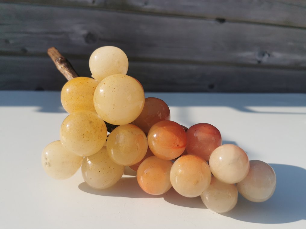 Tafelmiddenstuk  - Albast, Marmer - Frans Antieke Druiventros #3.2