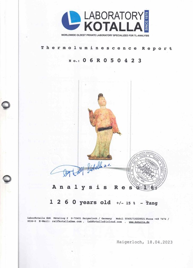 ChinezÄƒ AnticÄƒ, Dinastia Tang TeracotÄƒ Figura rară și mare din ceramică roșie pictată a unui om gras în picioare, cu test TL - 50×0×0 cm #1.2