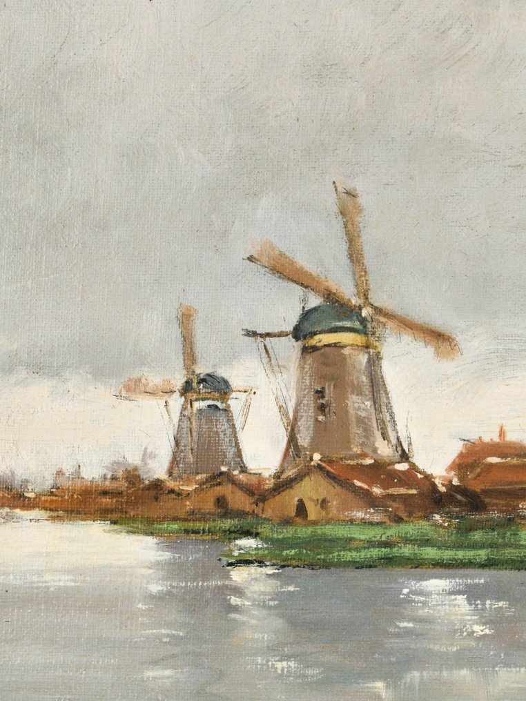 Henri Cassiers (1858-1944) - De polder with wind mills in the Netherlands #2.2