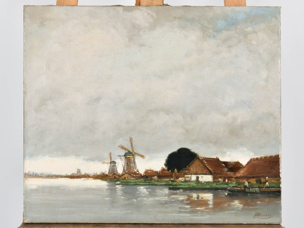 Henri Cassiers (1858-1944) - De polder with wind mills in the Netherlands #3.2