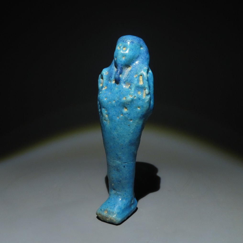 古埃及 Faience 乌舍卜提（Ushebti）。晚期，公元前 664 - 332 年。高 12 厘米。 #2.1