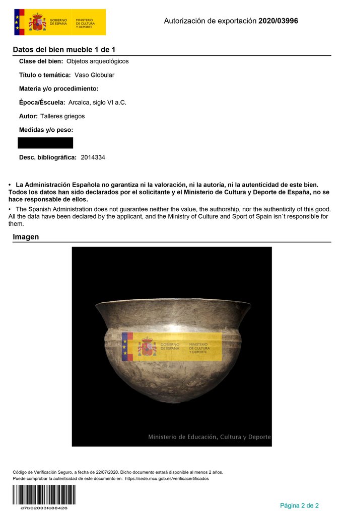 Antico Greco Argento Ciotola semisferica. Unico. 14 cm D. VI secolo a.C. Molto bello. Licenza di esportazione spagnola. #3.1