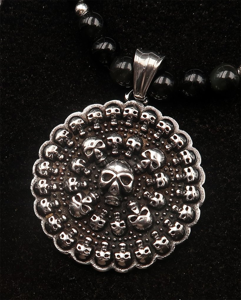 Memento Mori《祖先之环》:神秘保护与永恒智慧——扣子,银色珍珠 - 頸鏈 #3.2