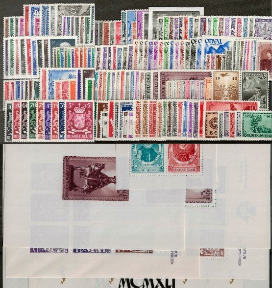 Belgium 1940/1945 - 6 complete editions with blocks - OBP/COB 527 tot 724 + BL10/17 #1.0