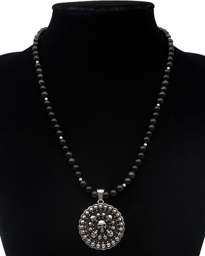 Memento Mori《祖先之环》:神秘保护与永恒智慧——扣子,银色珍珠 - 頸鏈 #1.0