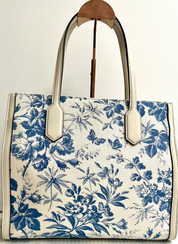 Gucci - "Herbarium" - Tote Bag - Flower Print - LIMITED EDITION - Leder/Canvas - White/Blue - Sac à main #1.2